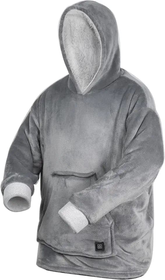 Daewoo Heated Hoodie Beheizter Kapuzenpullover, grau, Einheitsgröße