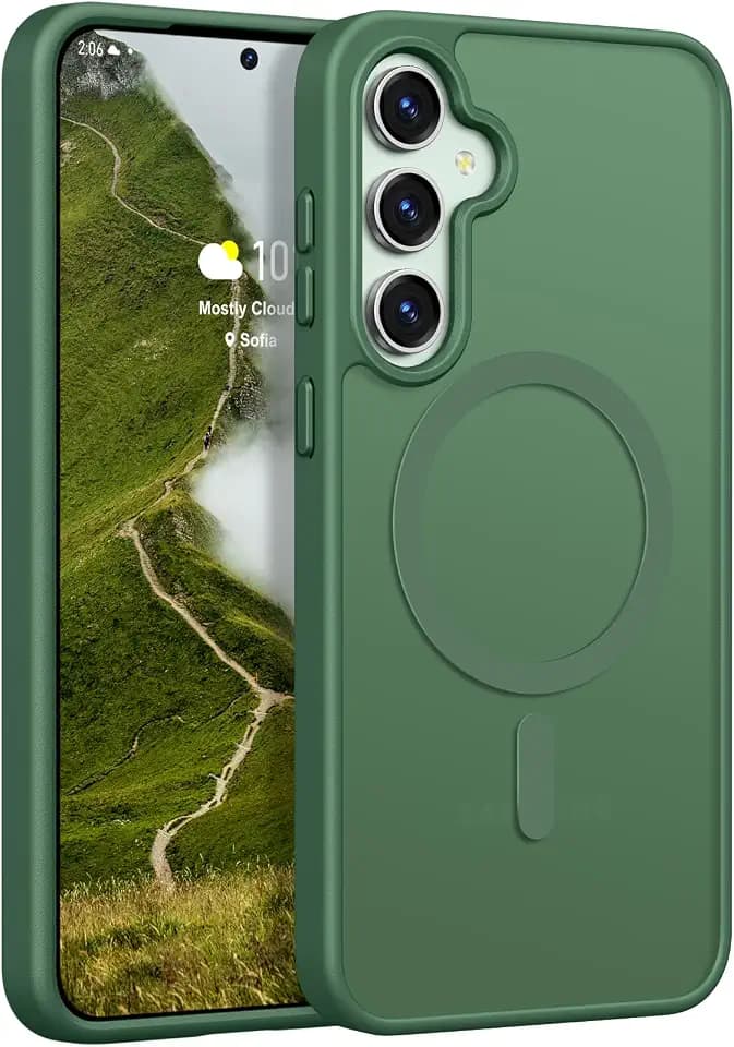 Rayboen for Magnetic Matte Samsung Galaxy S23 FE Case, Green