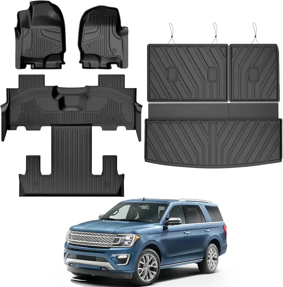 6 PCS Floor Mats for Ford Expedition 7 Seat 2018-2024 (Not for Max)