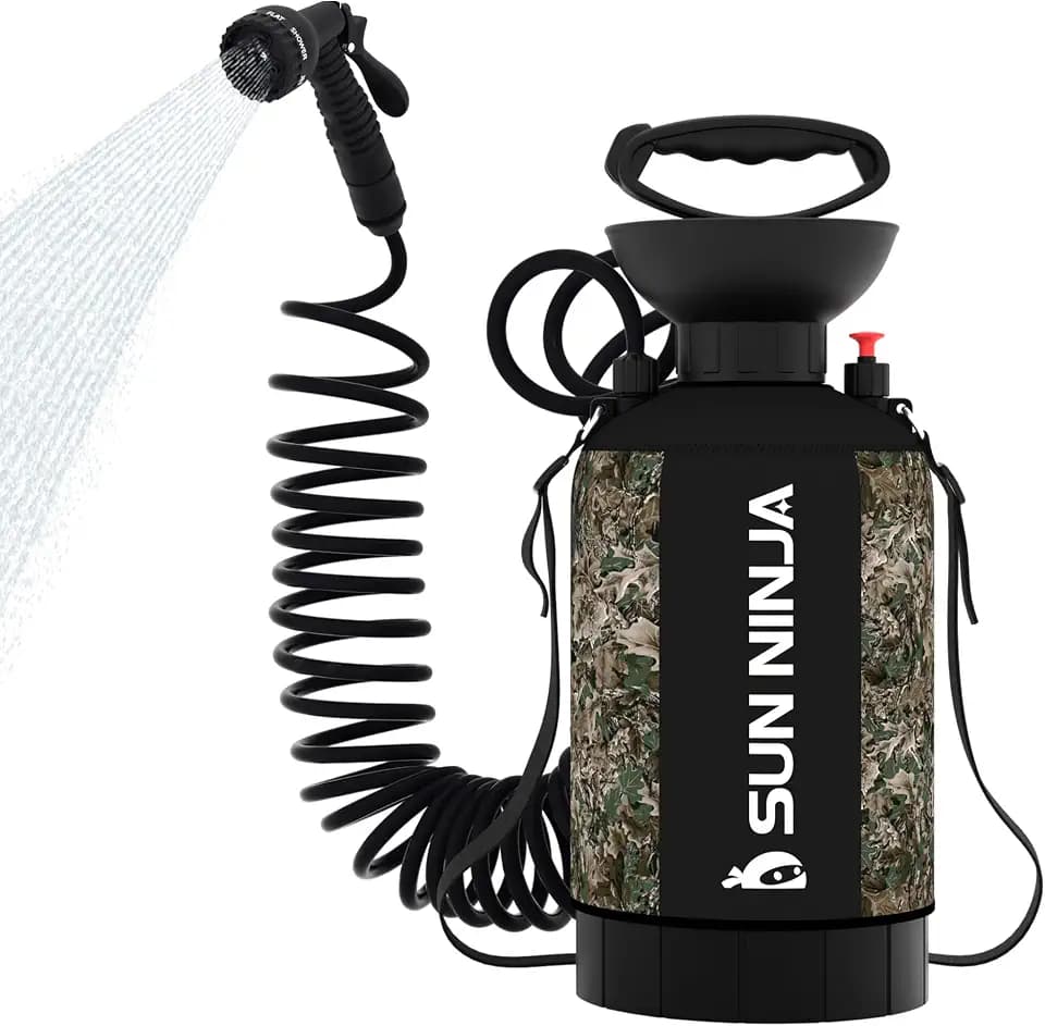 SUN NINJA Portable Shower, Camping Shower with 7 Mode Shower Head
