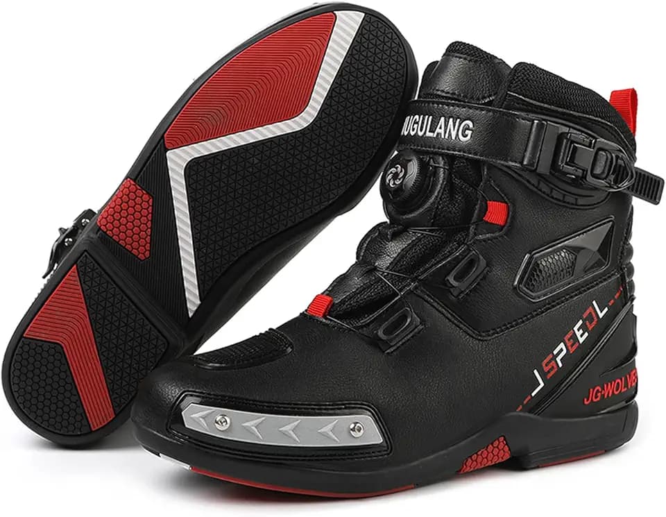 Men's Women's Cool Motorcycle Boots (Black, EU 45/US 11)