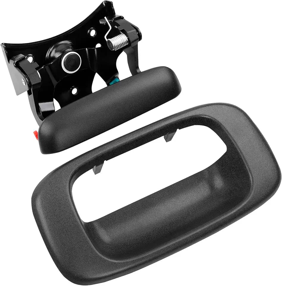 Gledewen 15997911 Upgraded Metal Tailgate Handle Latch, with Plastic Bezel Trim Rod Clips, Compatible with 1999-2007 Chevy Silverado GMC Sierra 1500 2500 3500, Replaces# 15228539 15228541 15228540