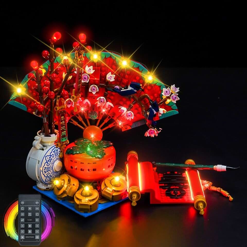 LED Lighting Compatible with Lego Good Fortune, Light Kit Compatible with Lego 80117 Spring Festival Good Fortune, Giving Light to Model, NOT Included The Model Set (RC Version)