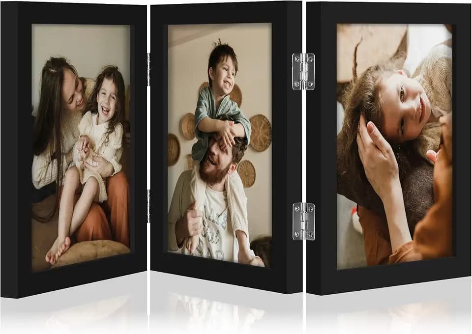 decorUhome Black Triple 5x7 Picture Frame Vertical