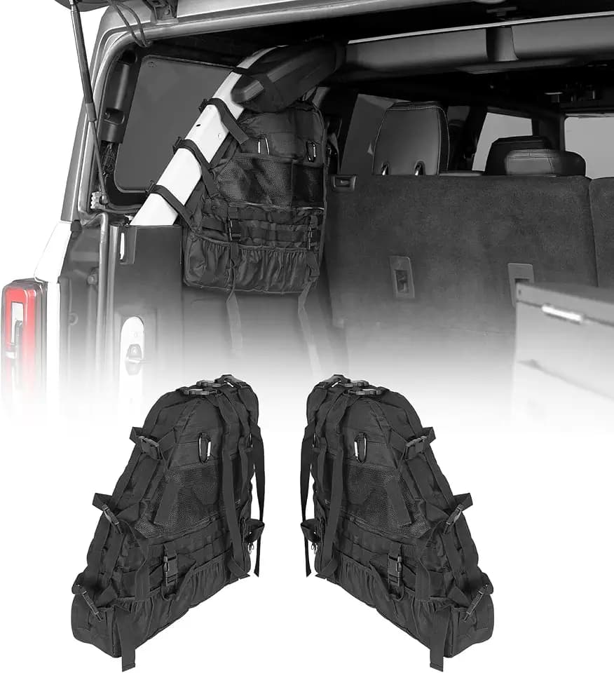 Hooke Road Bronco Roll Bar Storage Cargo Bag Multi-Pockets for Ford Bronco 4-Door 2021 2022 2023 2024 2025 2026 - Pairs