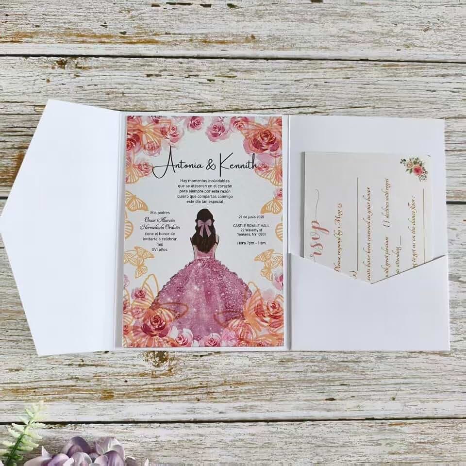 MillaSaw 25 Stück weiße, matte Einladungsumschläge, 5 x 7 Zoll große, leere Karton-Einladungshüllen für DIY-Hochzeiten, Brautpartys und Party-Einladungen