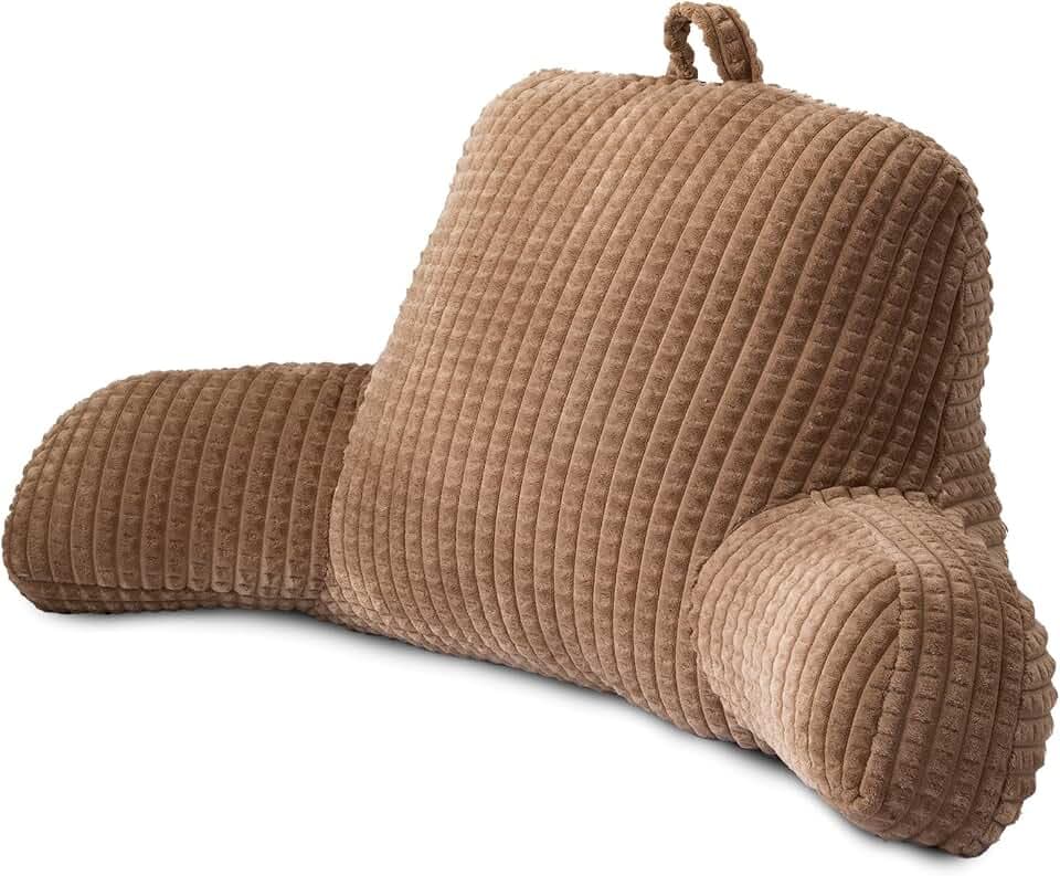 A Nice Night Khaki 18.5" Bed Wedge Pillows with Arms for Sitting
