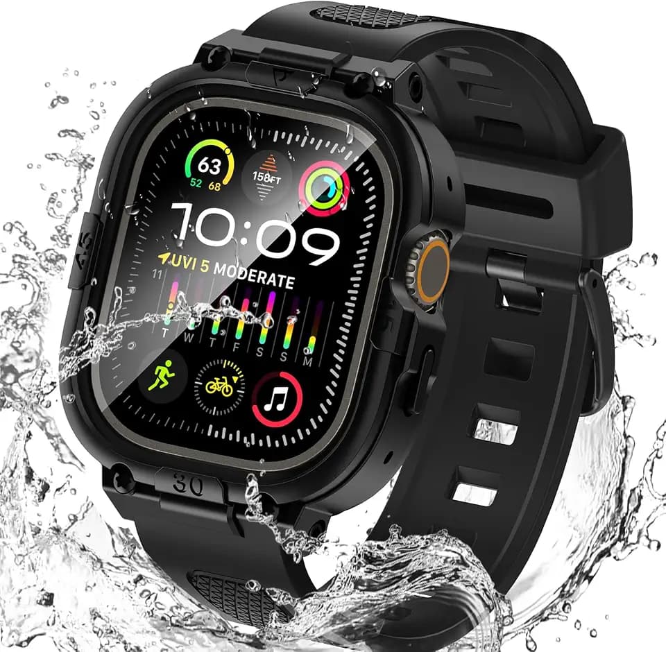 Goton 3 in 1 Waterproof Case with Band Compatible for Apple Watch
