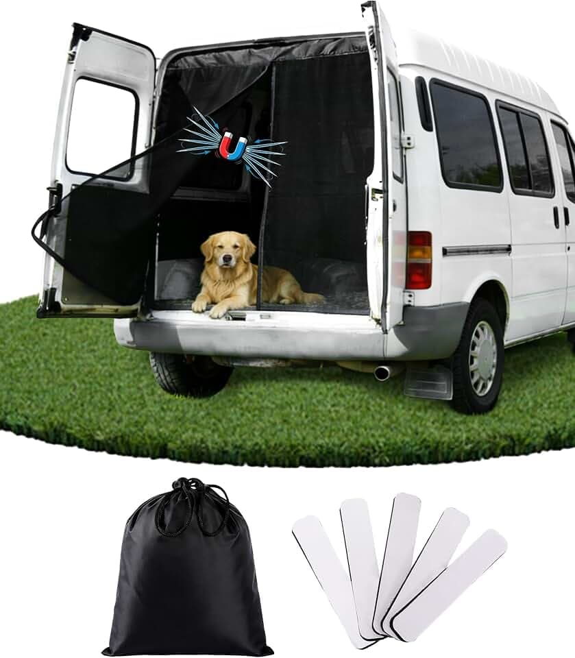 200x170cm Fliegengitter Camper Insektennetze, Hintertür Fliegengitter Auto Moskitonetz Schiebetür mit Magneten, Geeignet für Van, Wohnmobil(Höhe x Breit)