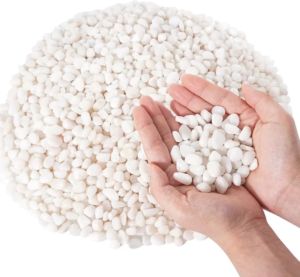 GreatBuddy 10lb White Landscaping Pebbles, Smooth 3/8 Inch