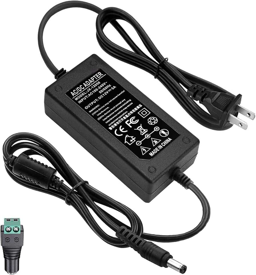 Power Adapter 12V-5A AC/DC Charger for Sceptre Monitor Cable Cord