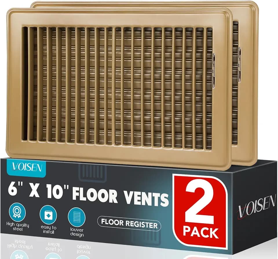 VOISEN Floor Register 6x10, 2 Pack Brown Floor Vent Covers