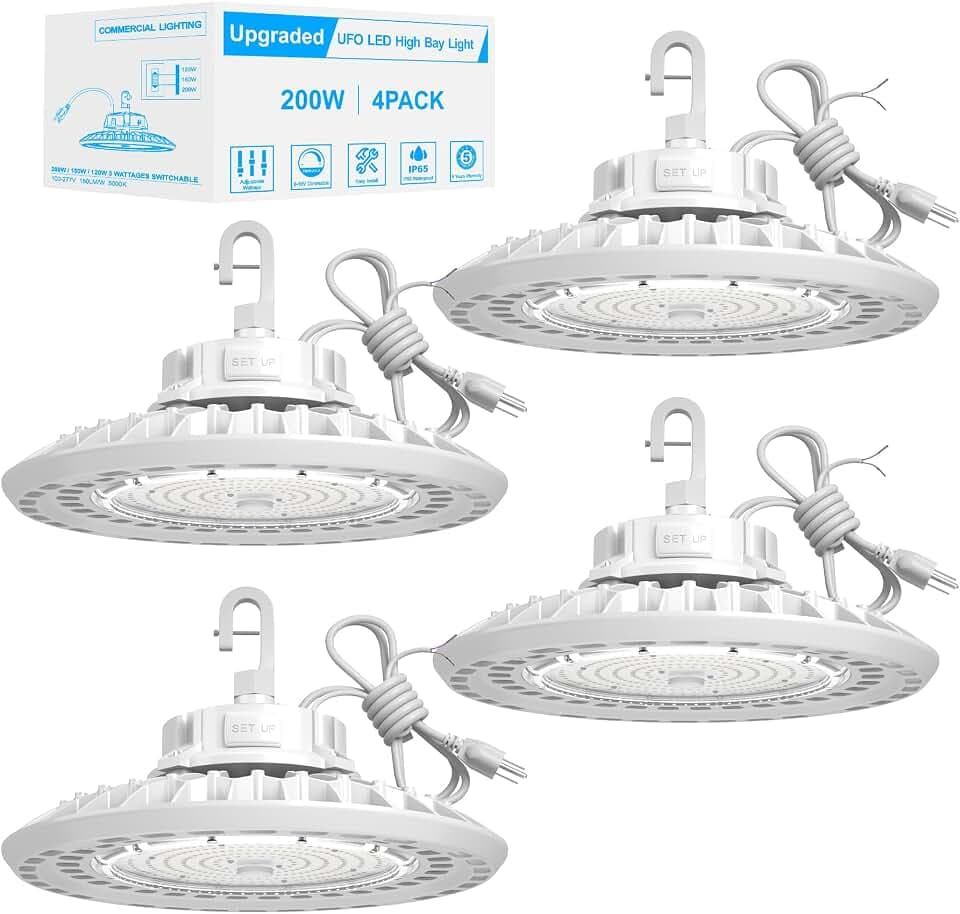 200W UFO LED High Bay Light 0-10V Dimmable High Bay LED Light White