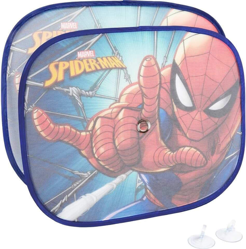 TataWay - Marvel Spiderman Auto-Sonnenschutz | UV-Schutz | Saugnapf-Befestigung | Marvel-Grafiken | 44x35 cm, Multi, Unica, Kunststoff