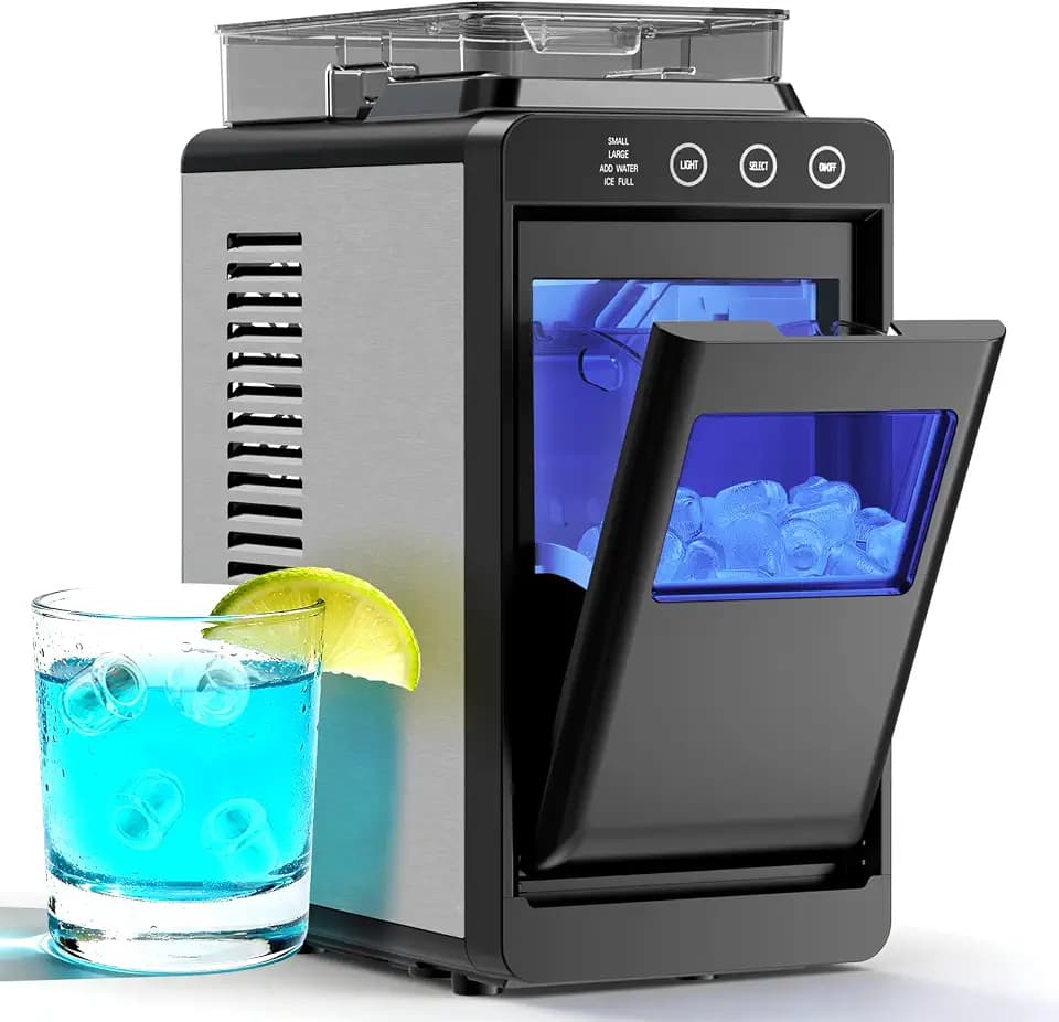 Antarctic Star Countertop Ice Maker, 26lbs/24H Ice Machine, Self-Cleaning Portable Ice Maker with 1.1lb Storage, 8 Bullet Ice in 6 Mins, Compact Ice Maker for Home/Office/Outdoor, Black