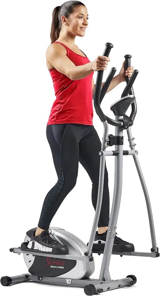 Sunny Health & Fitness Smarter Upright-Ellipsentrainer mit Pulssensor