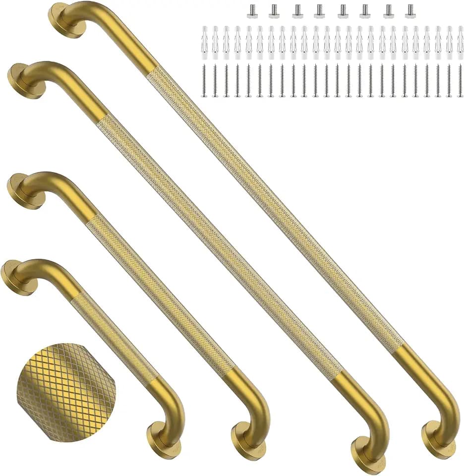 Commercial Grab Bar Bundle 16"24"36"40", Gold Shower Grab Bar Set