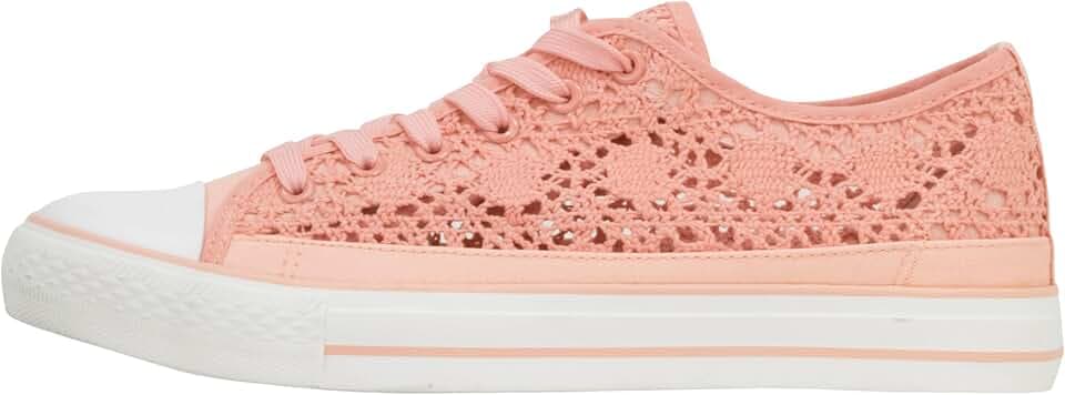 Moderne Damen Sneaker Nina - Bequeme Textil Frühling Sommer Sneaker in Häkeloptik - luftiger Übergröße (EU,)