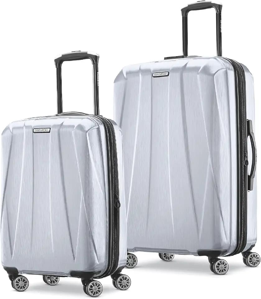 Samsonite Centric 2 Hardside Expandable Luggage with Spinner Wheels, Silver, 2-Piece Set (20/24)