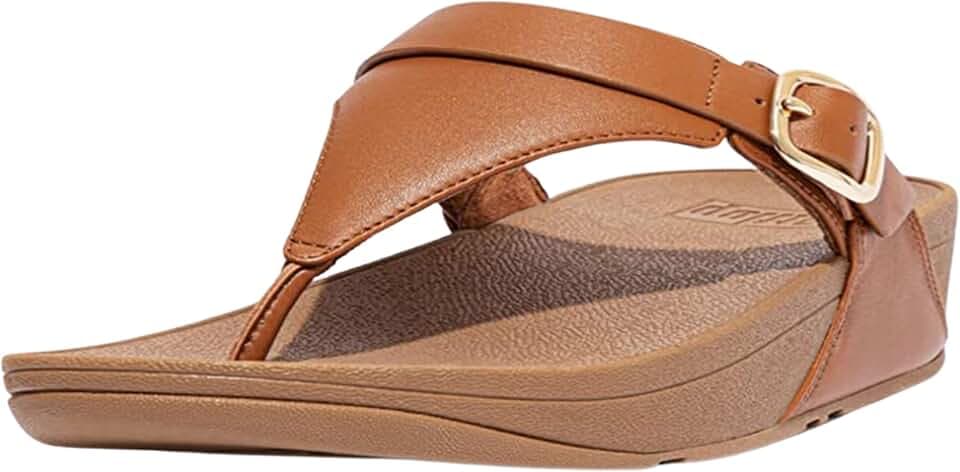FitFlop Damen Lulu Adjustable Leather Toe-post SandalsKeilsandale