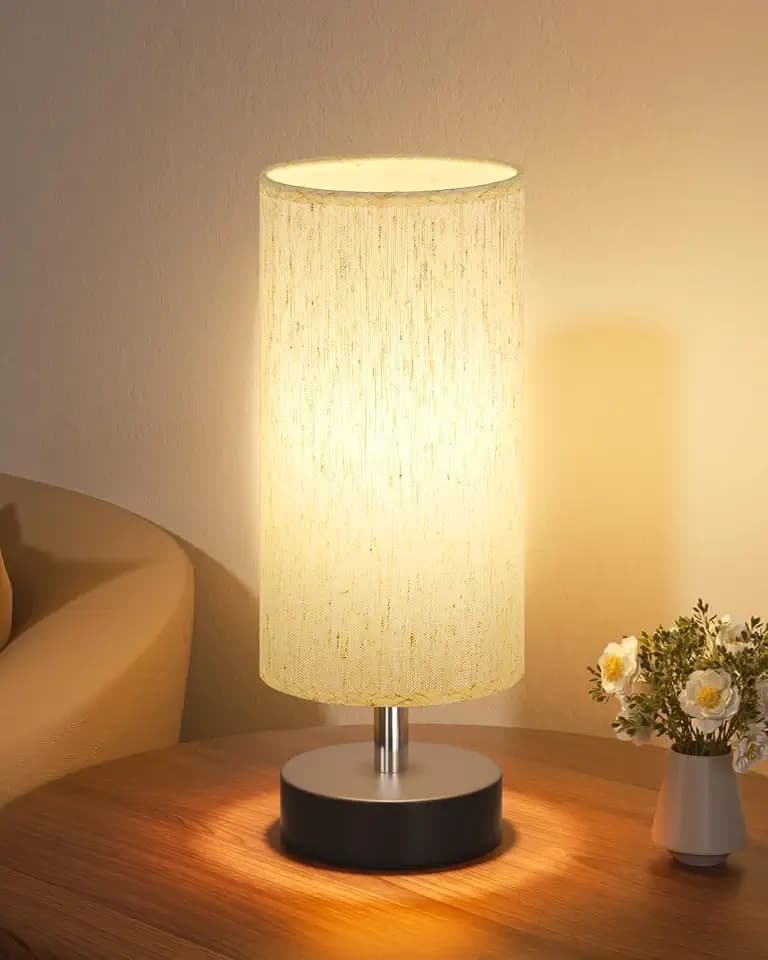 PartageiZ Small Table Lamp for Bedroom - Bedside Lamps for Night Stands