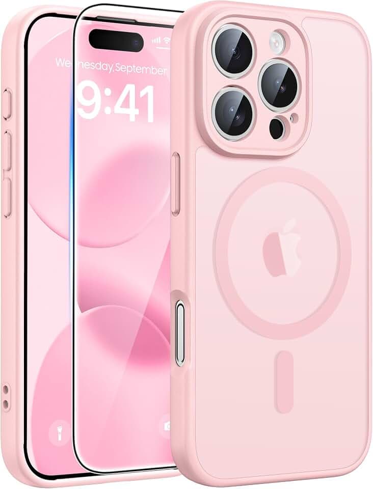 FNTCASE for iPhone 16 Pro Max Case, Fit for Magsafe, Glass Screen Protector
