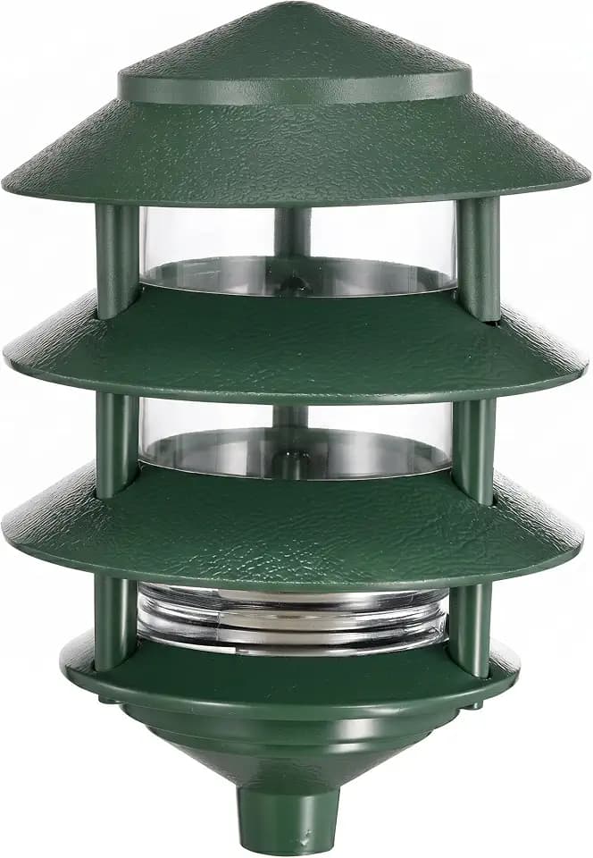 Nuvo SF77/324, Outdoor Pagoda Landscape Path Light, Landscape Light, Green