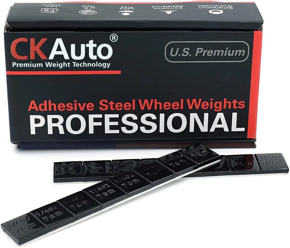 CKAuto 1/4oz, 0.25oz,Steel Adhesive Stick-on Wheel Weights, Black, 60oz Box