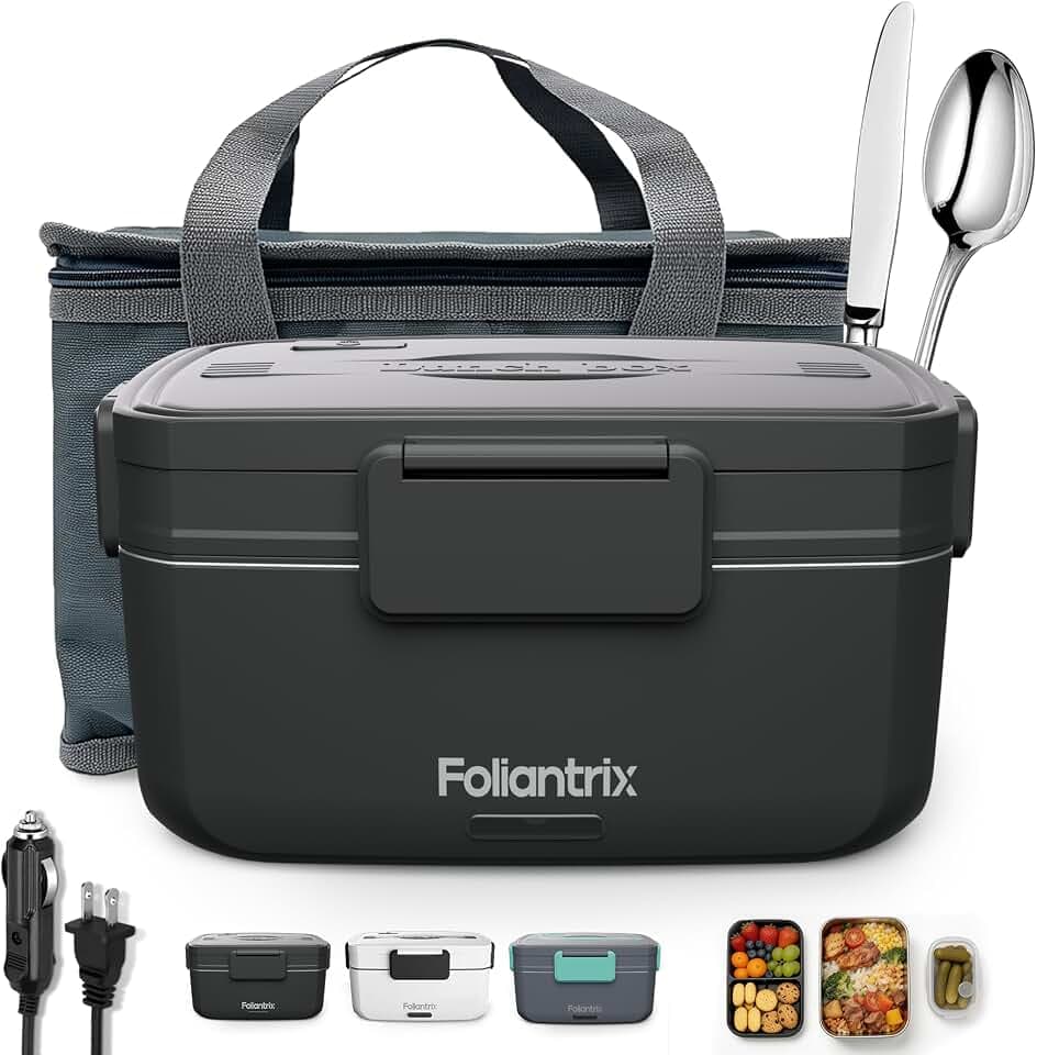 Electric Lunch Box for Adults 3.0L Double Layer 90W Fast Heated Lunch Box for Men Portable Food Heater Warmer for Office/Home/Car/Truck Use 12V/24V/220V Lonchera Eléctrica Portátil