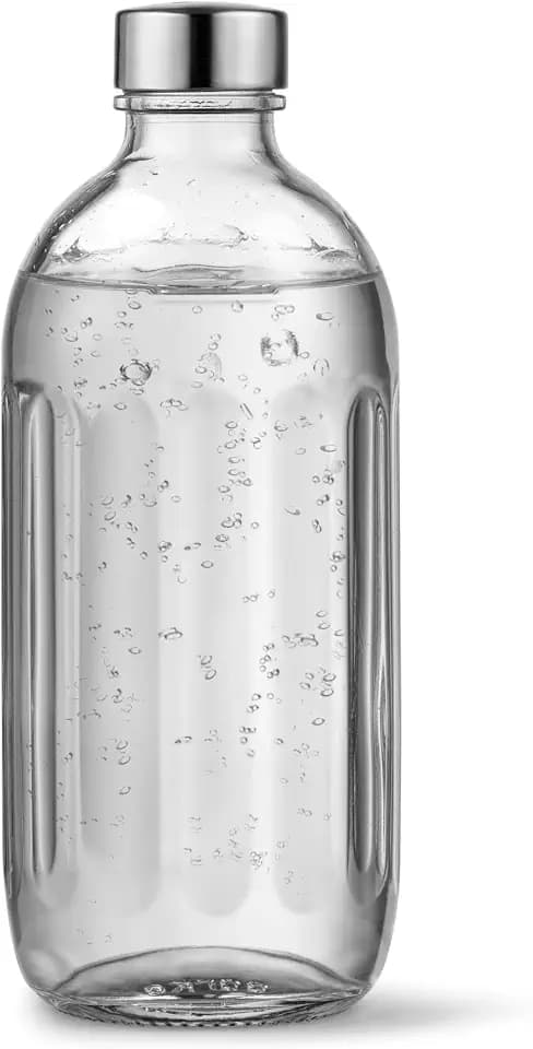 aarke Glasflasche – NUR kompatibel mit Carbonator Pro (PASST NICHT für Carbonator 1, 2 oder 3) Spülmaschinenfest, Edelstahl-Details