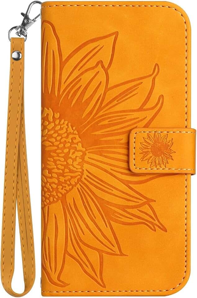 Schutzhülle für Google Pixel 10a, stoßfest, PU-Leder, Brieftasche, Flip-Handyhülle, Blumen-Mandala, geprägt, magnetischer Ständer, Kartenhalter, Schutzhülle für Google Pixel 10a, Gelb