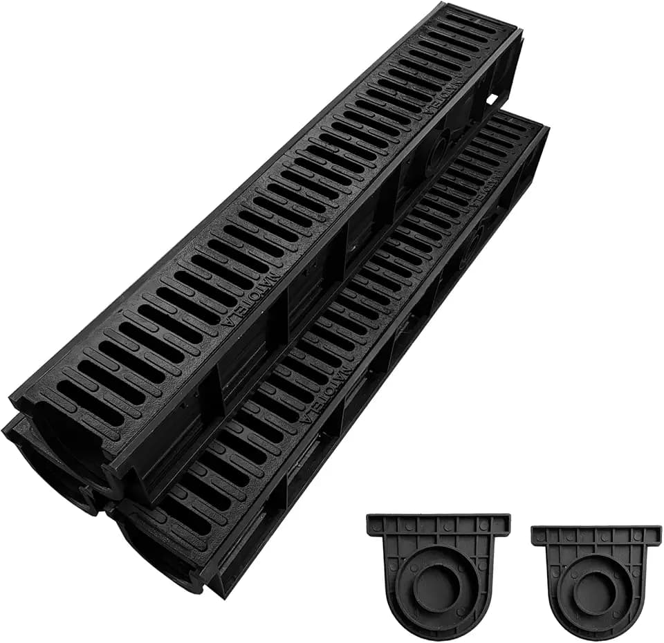 3 Pack 39.4x6.1x5.5 in. B125 Trench Drain with Ductile Iron Grate
