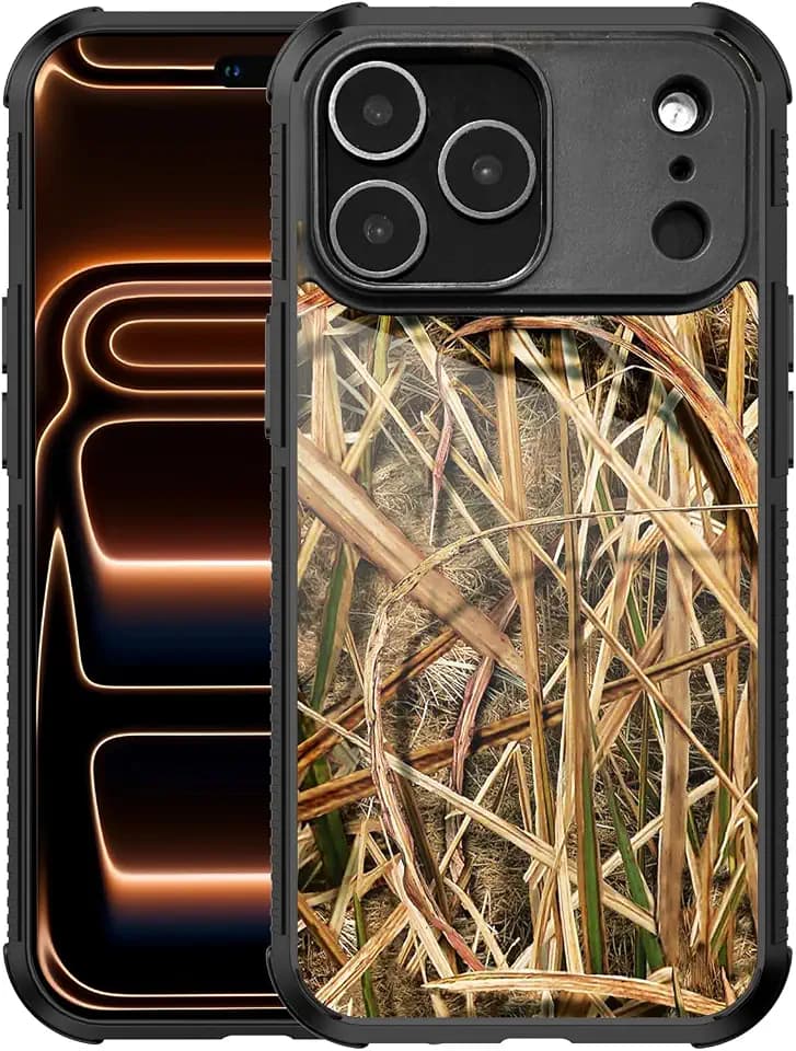 Case for iPhone 17 Pro Max Case,Camo Leaves Case for iPhone 17 Pro Max Design for Men Boys [Anti-Scratch] Non-Slip+Shockproof Rugged TPU Protective Case