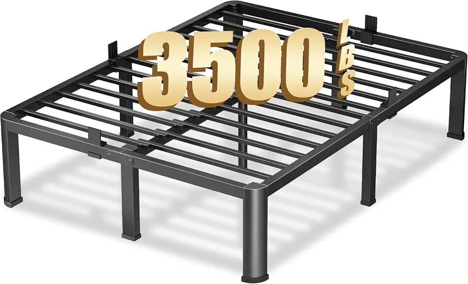 VIPSHOW 12 Inch King Heavy Duty 3500lbs Bed Frame with Round-Corner