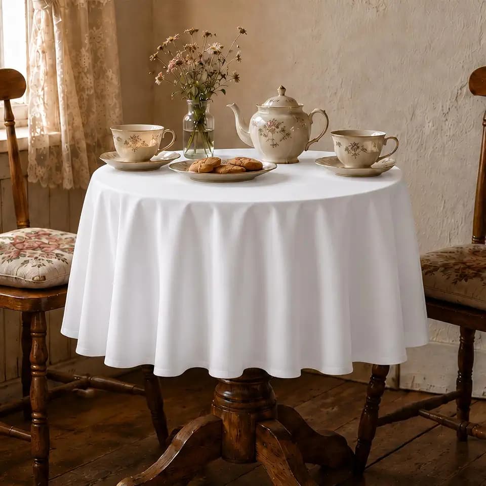 Fixwal 6 Pack 60 Inch Tablecloths Round White Table Cover