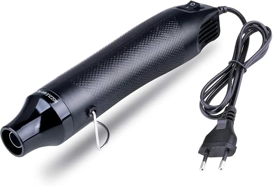 Mini Heißluftpistole Elektrische 300W Tragbare Heißluftfön für DIY Handwerk Prägung, Schrumpfverpackung PVC, Trocknende Farbe, Clay, Stempel, Multi Funktion Hand Halten Hitze Tools (Schwarz)