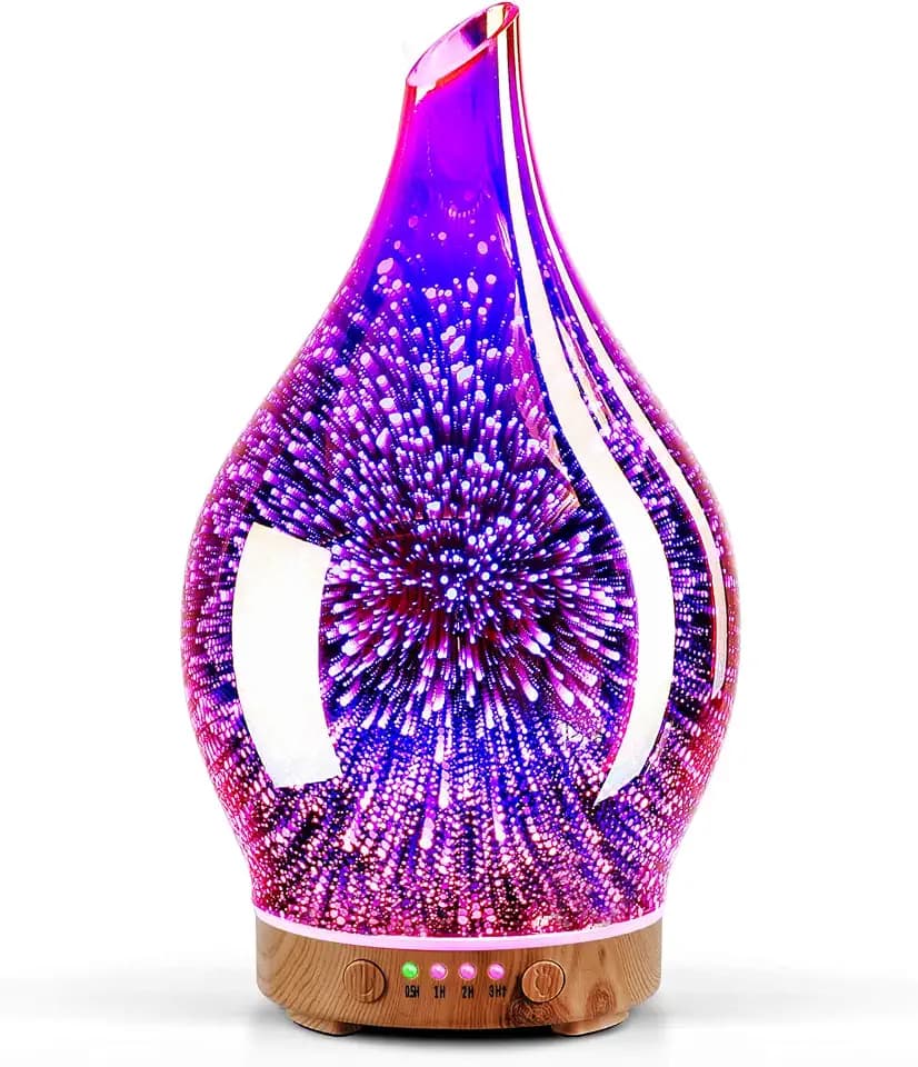 Porseme Essential Oil Diffuser 150ml Handmade Glass Diffuser 6H Runtime