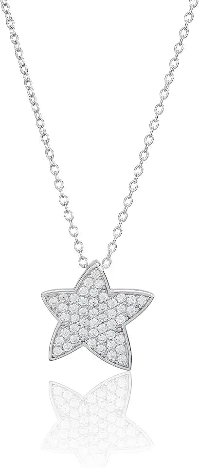 Ankra Damencollier 45cm mit Sternanhänger 925er Sterling-Silber rhodiniert 1VNAKRJ-NL0094