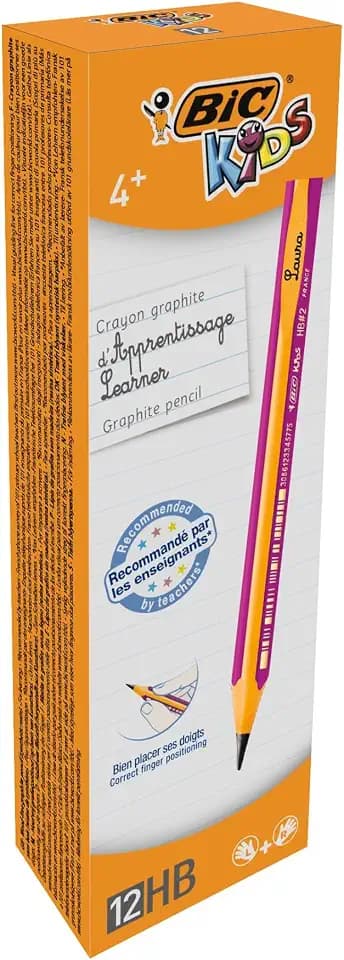 BIC Kids Jumbo Lernbleistifte HB, 12 Stück, Dreikant, bruchfeste Mine