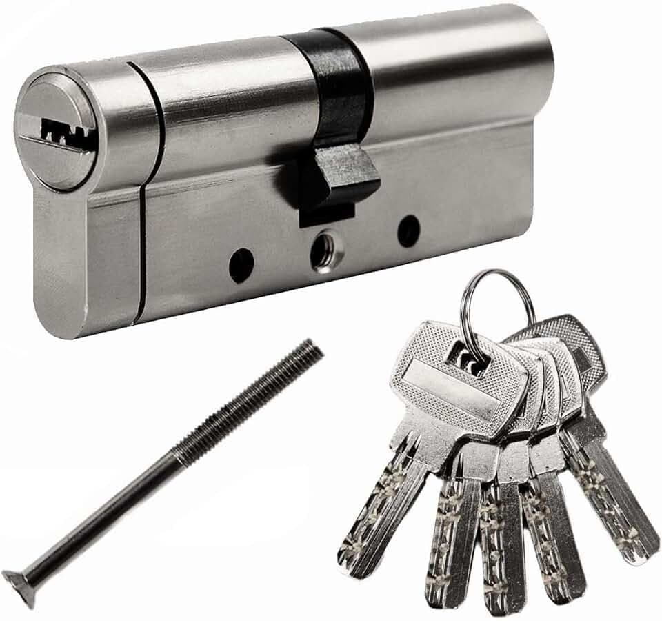 SEPOX® 80mm(40/40) Anti-Snap Euro-Türzylinder, Hochsicherheits 6-Stift, Messingkörper, Edelstahl verstärkter Anti-Bohr-, Anti-Pick-, Anti-Bump-Türzylinder mit 5 Schlüsseln