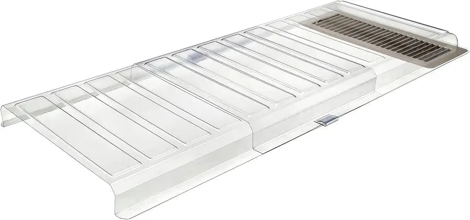 Deflecto Furniture Deflector Air Vent Extender, Linking Clips and Tape Included, For Use with Floor Registers Up to 11" Wide, Clear (UFAD) , White