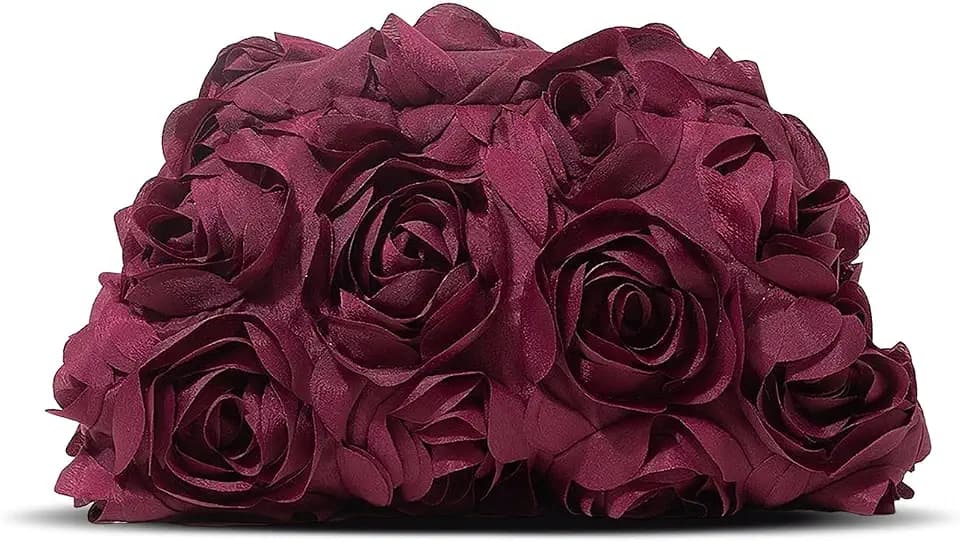 3D Flower Evening Bag for Women Elegant Floral Bridal Handbags Rose Clutch Purse for Wedding, Prom, Cocktail Party,Date Night