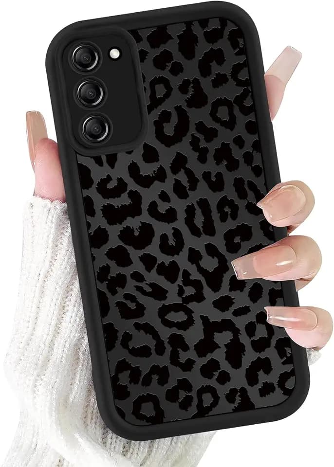 Cute Cheetah Print Phone Case for Samsung Galaxy S23 Plus 5G 6.6", Black