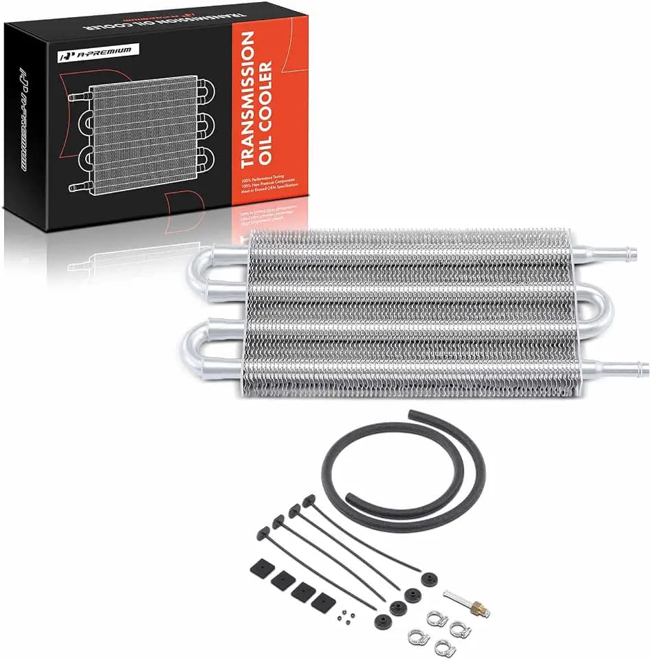 A-Premium Transmission Oil Cooler, Universal Aluminium 4 Pass Tube and Fin