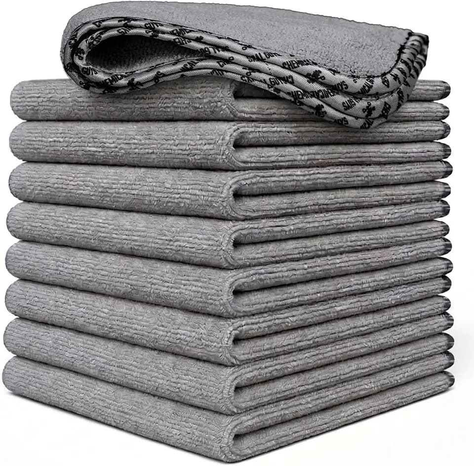 Chemical Guys, AllSwipe Multi-Use Microfiber Towels, Gray, 14 x 12, 9 Pack
