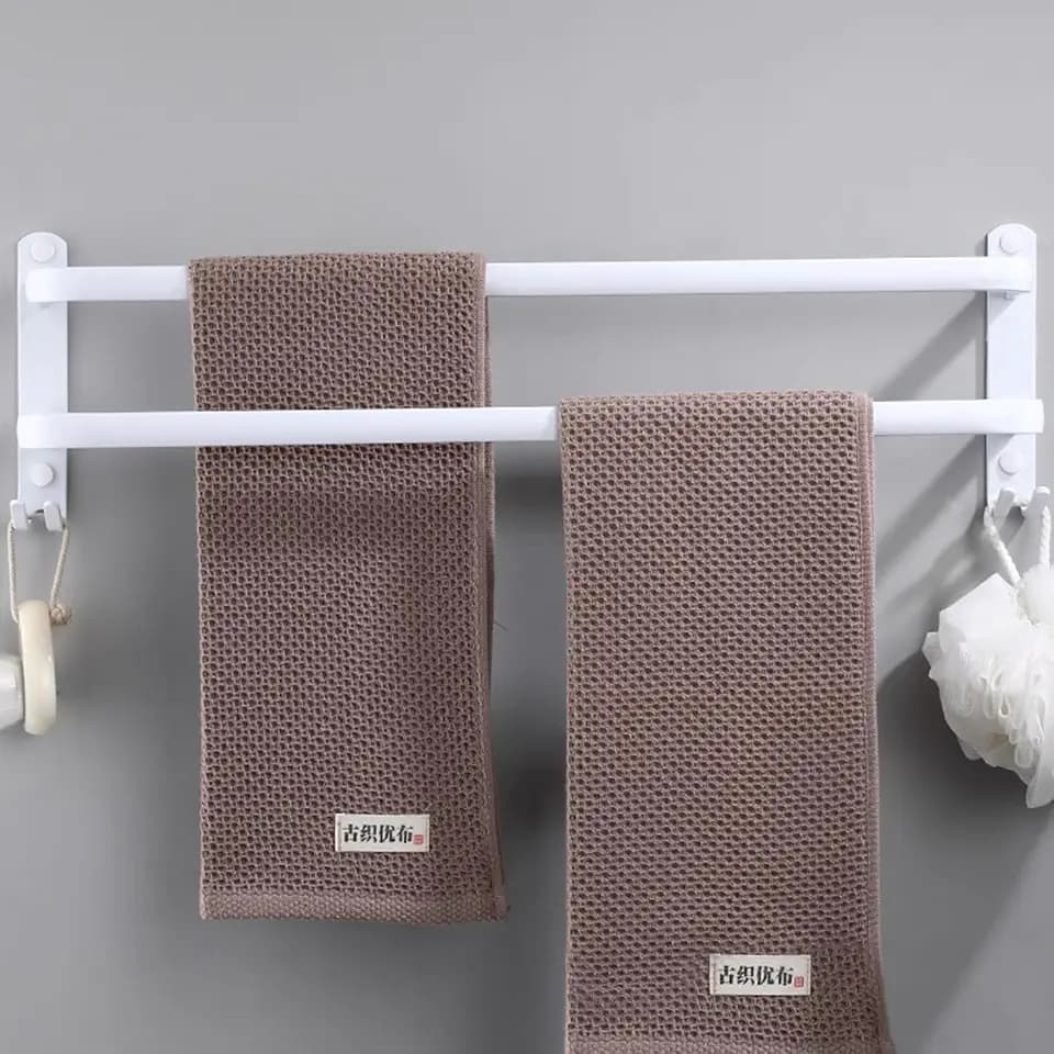 80CM Handtuchhalter Ohne Bohren, Handtuchhalter Weiß, Handtuchhalter Wand, Handtuchhalter Ohne Bohren Weiß, Handtuchstange Badezimmer Zubehör, Handtuchhalter Bad Doppelt für Badezimmer Küche