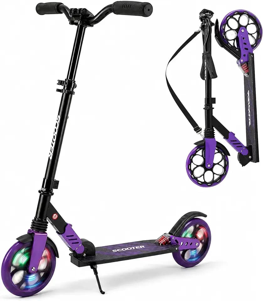 Kick Scooter for Kids 8+, Teens & Adults. Foldable Dual Suspension Scooter