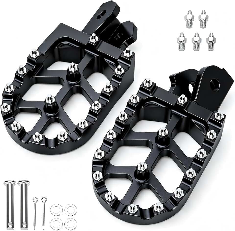Wide Black EBike Foot Pegs Replacement for Surron Sur Ron LBX E-Ride