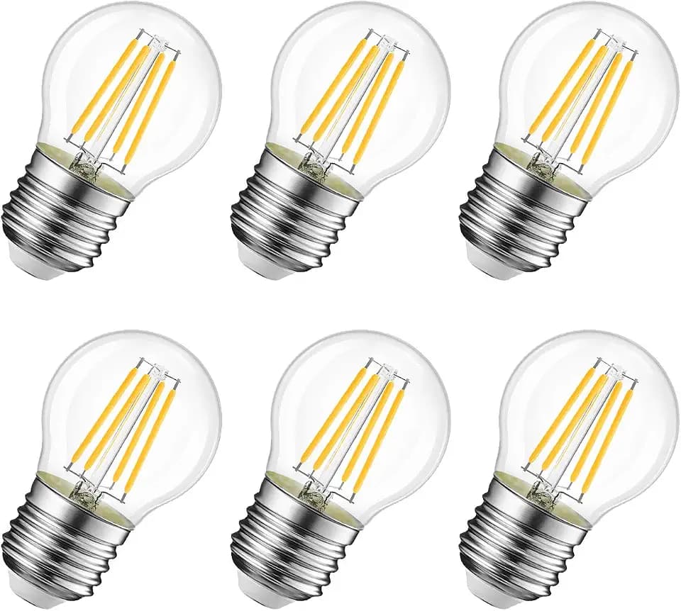 LVWIT 5.5W E27 Filament LED Edison Lampe G45, 2700K Warmweiß, Ersatz für 60W Glühlampe, ultrahell 806 lm, nicht dimmbar, Rustikalampe Filamentstil klar (6er Pack)