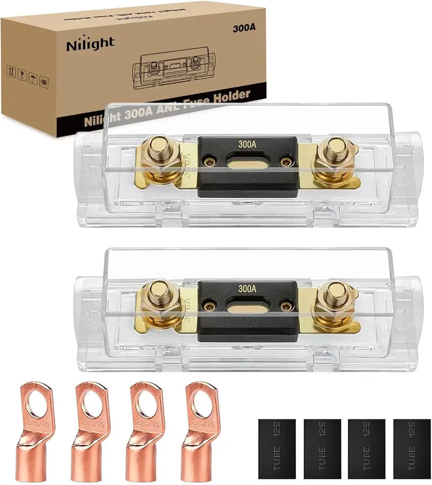 Nilight 2PCS 300A ANL Fuse Holder and ANL Fuses Electrical Protected